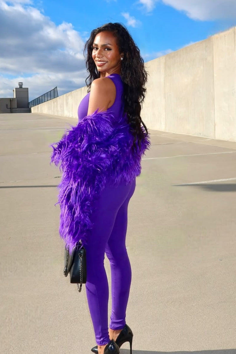 PURPLE FUAX FUR