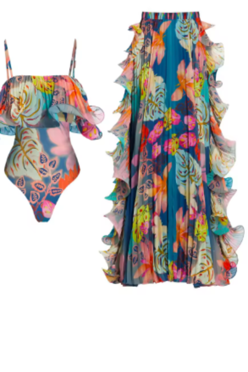 Luxury Bathing Suit With Skirt
