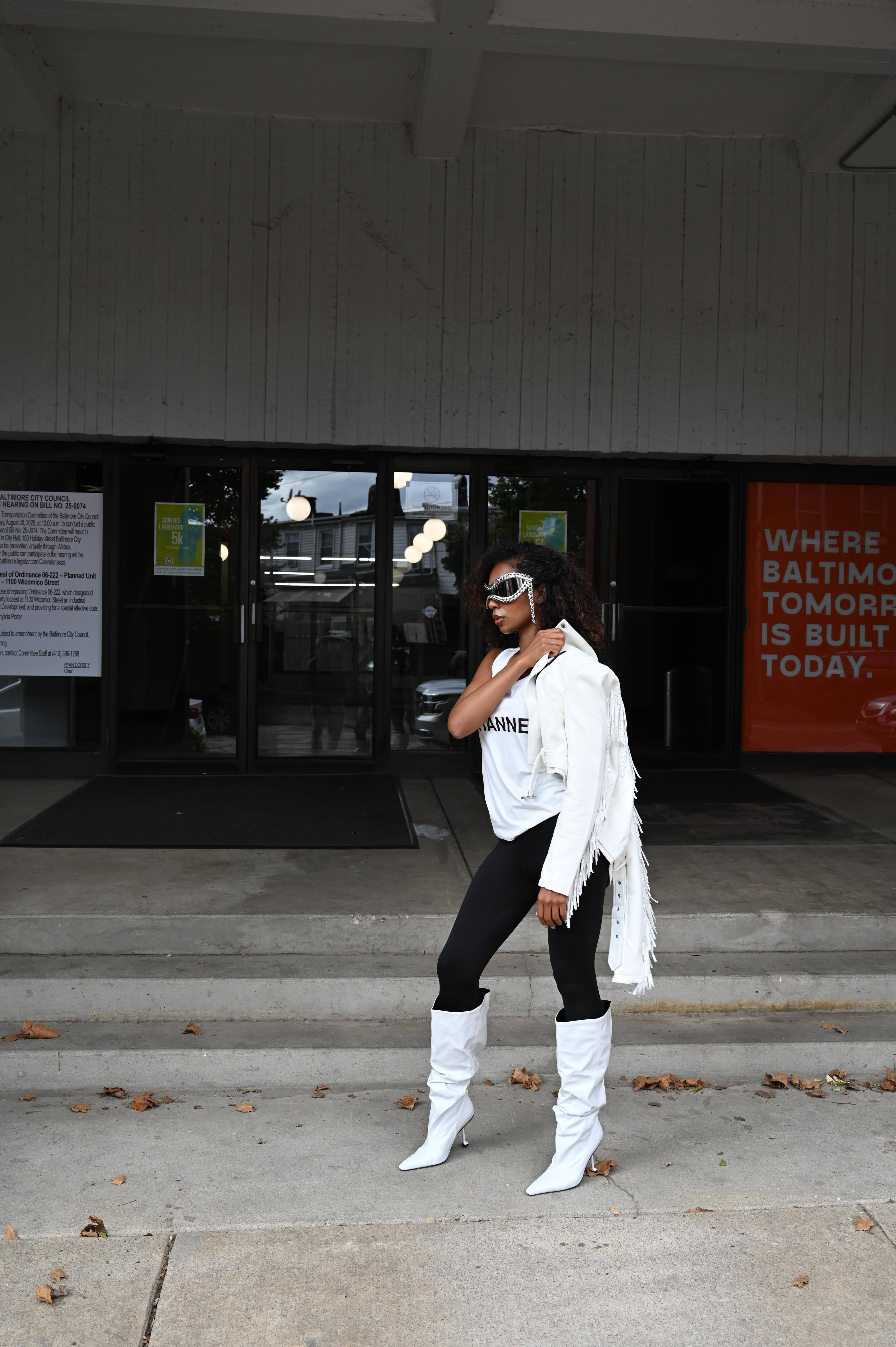 White Vegan Leather Motorcycle Jacket